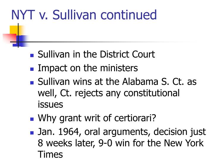 ppt new york times v sullivan powerpoint presentation id 4677540 new york times v sullivan