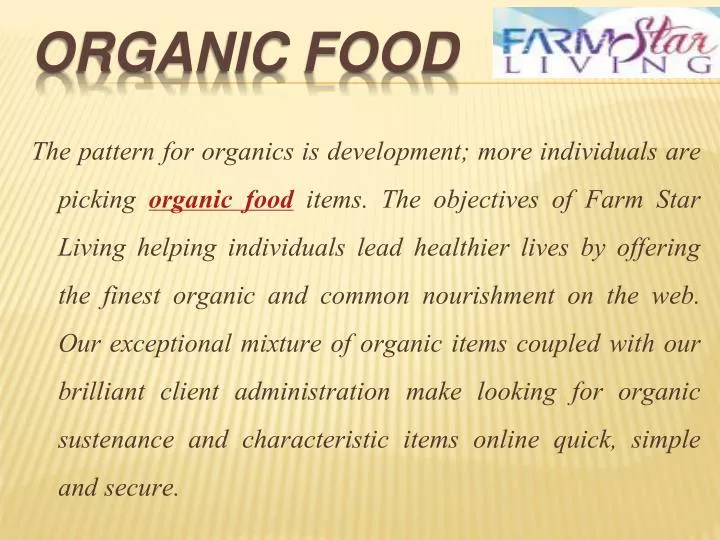 organic food n.