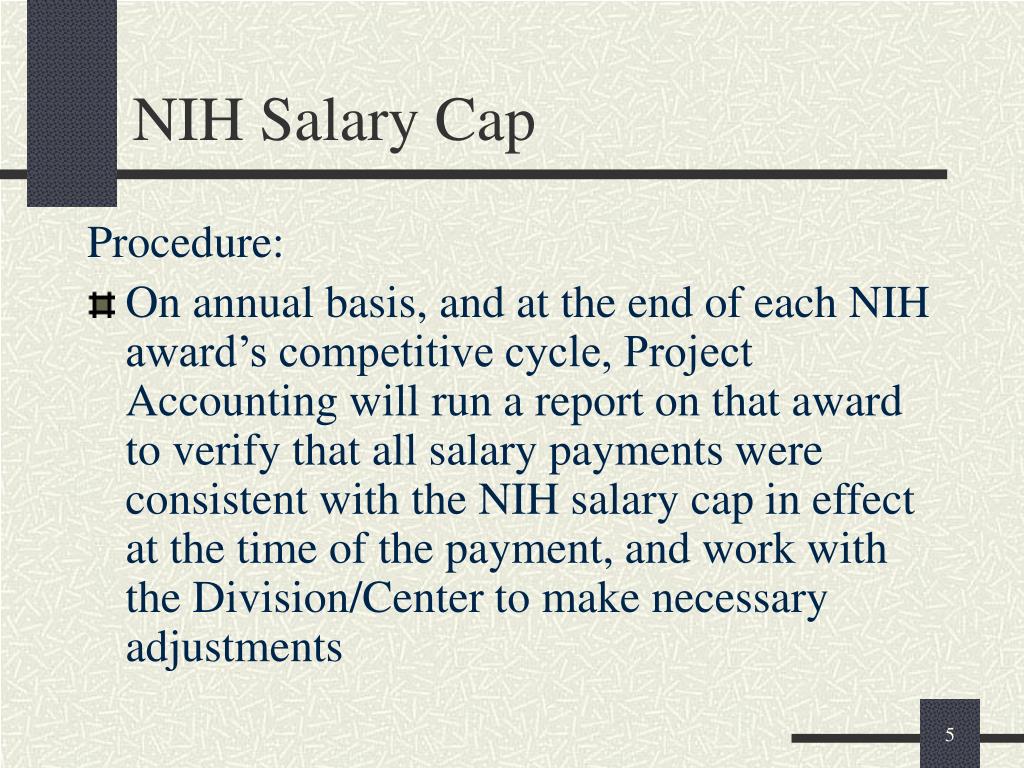 PPT NIH Salary Cap PowerPoint Presentation, free download ID4678367