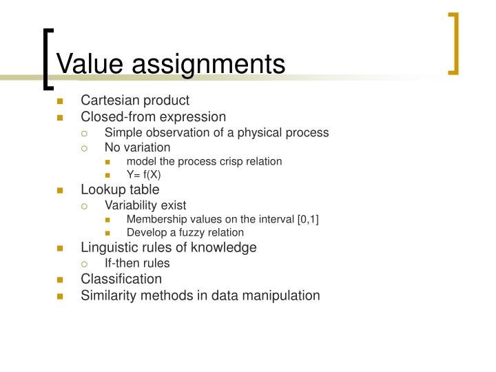 what is value assignments