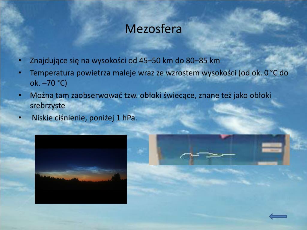 Warstwa Atmosfery Ziemskiej Sięgająca Do Wysokości 45 50 Km PPT - Budowa Atmosfery PowerPoint Presentation, free download - ID:4678433