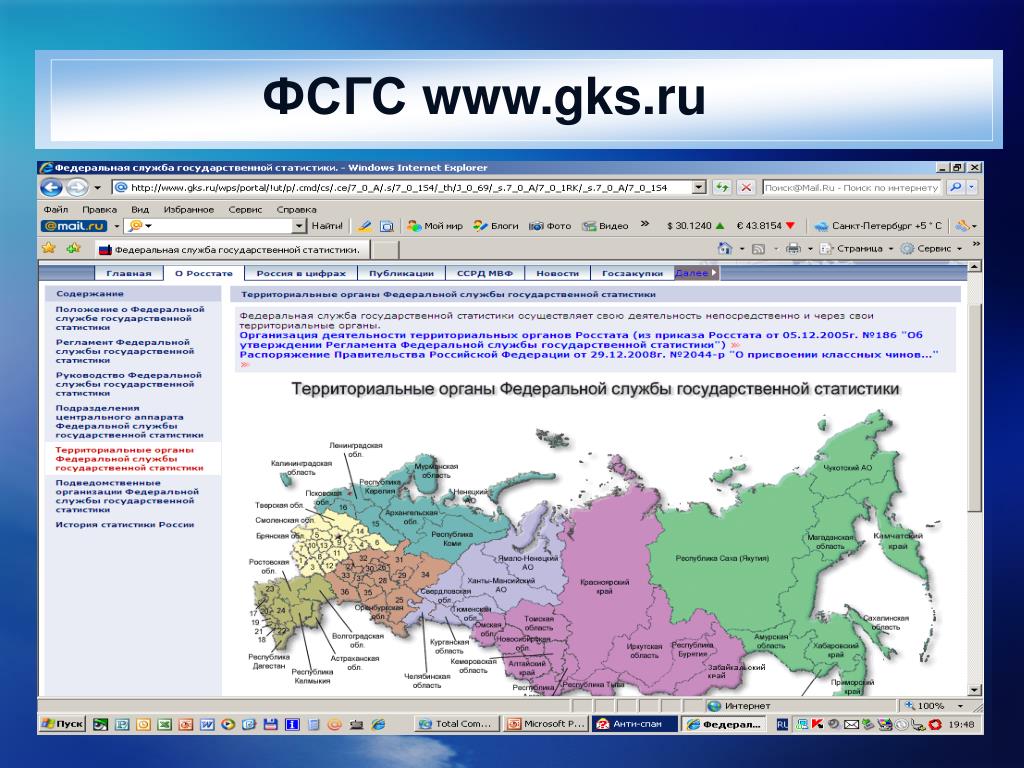 Сайт статистики российской федерации