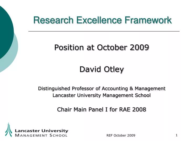research excellence framework n.