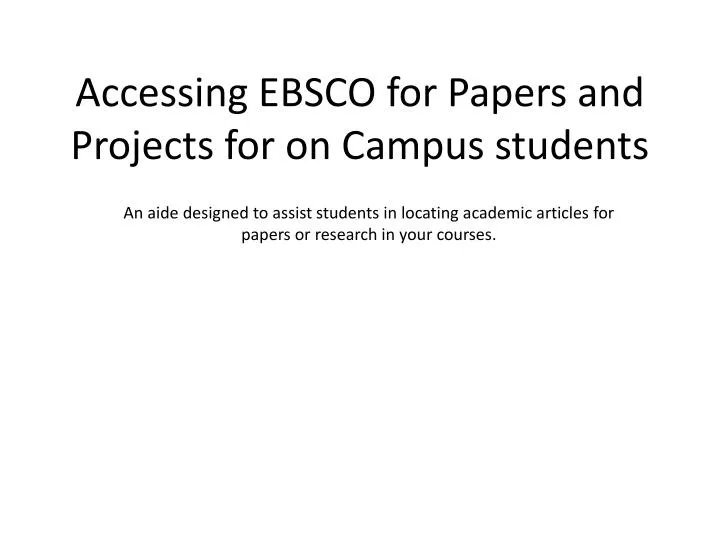 ebsco research papers