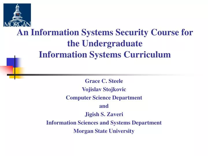 an information systems security course for the undergraduate information systems curriculum n.