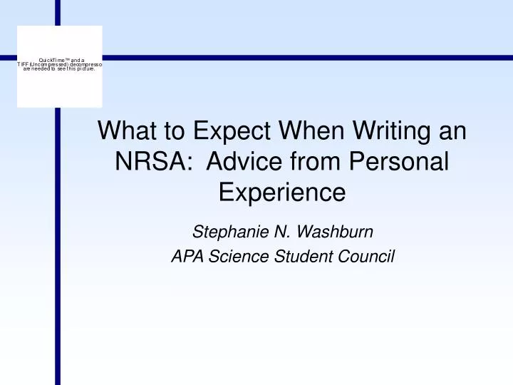 what to expect when writing an nrsa advice from personal experience n.