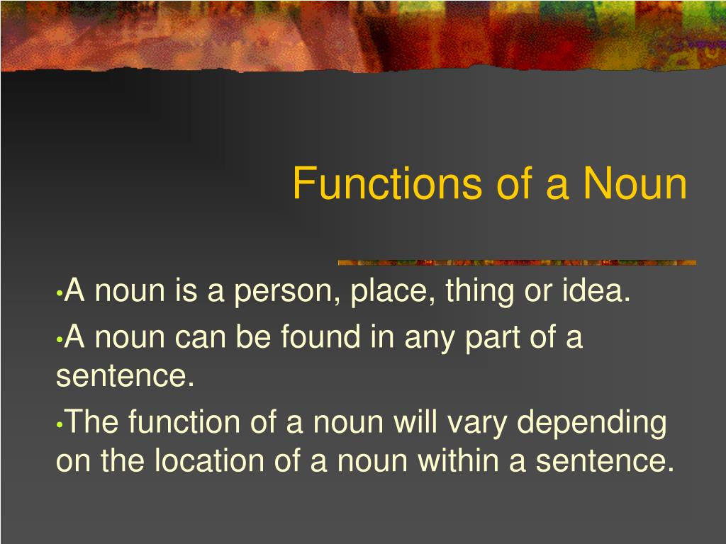 noun of the presentation