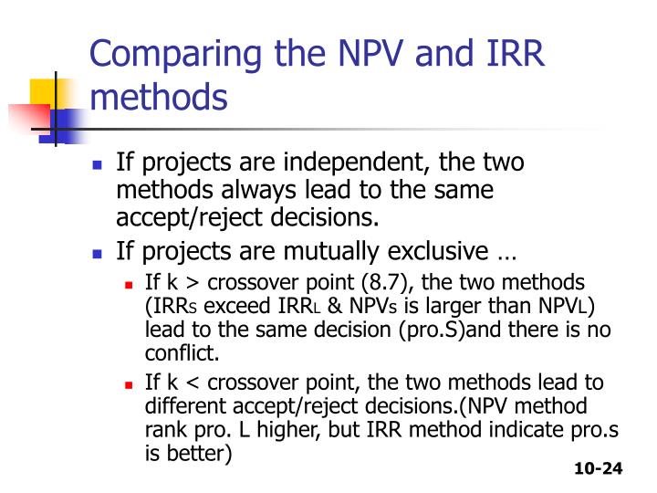 npv and irr method