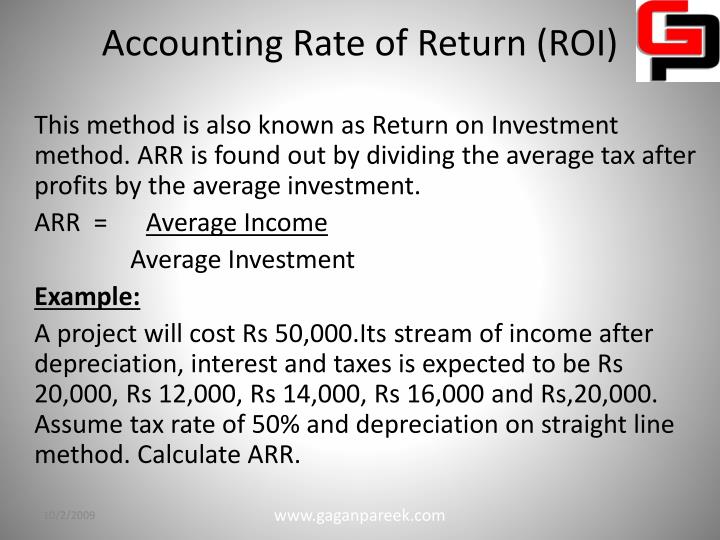 accounting rate of return arr accounting rate of return arr