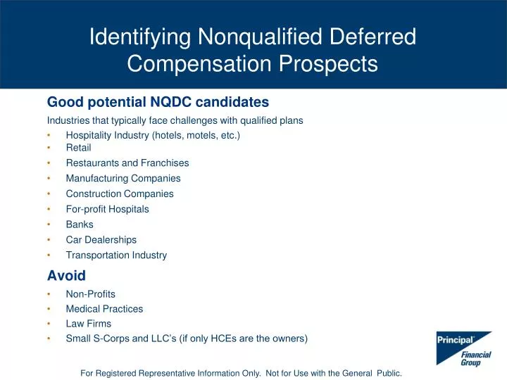 identifying nonqualified deferred compensation prospects n.