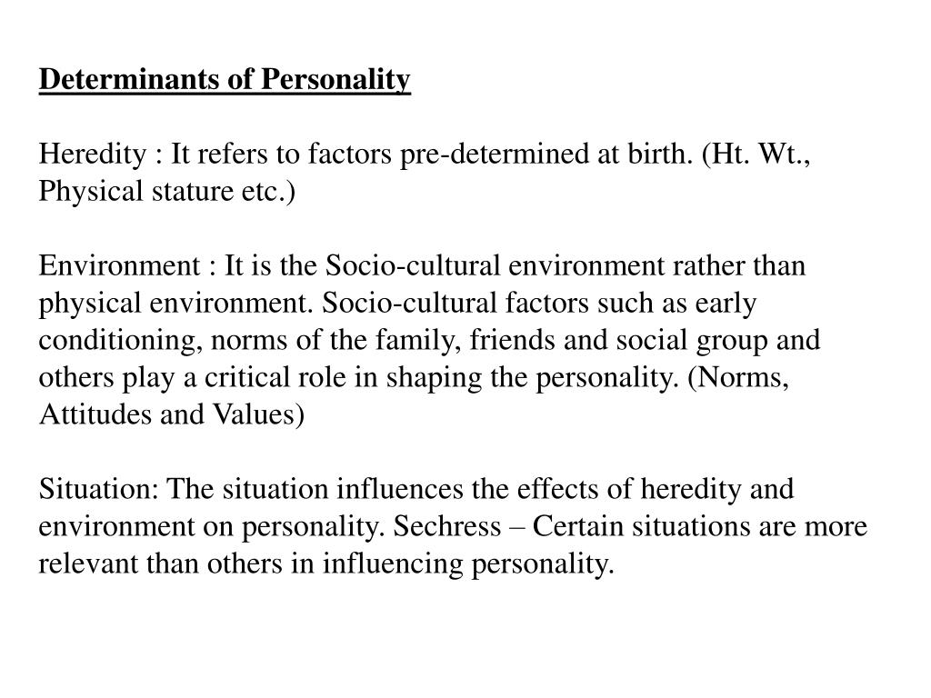 essay on determinants of personality