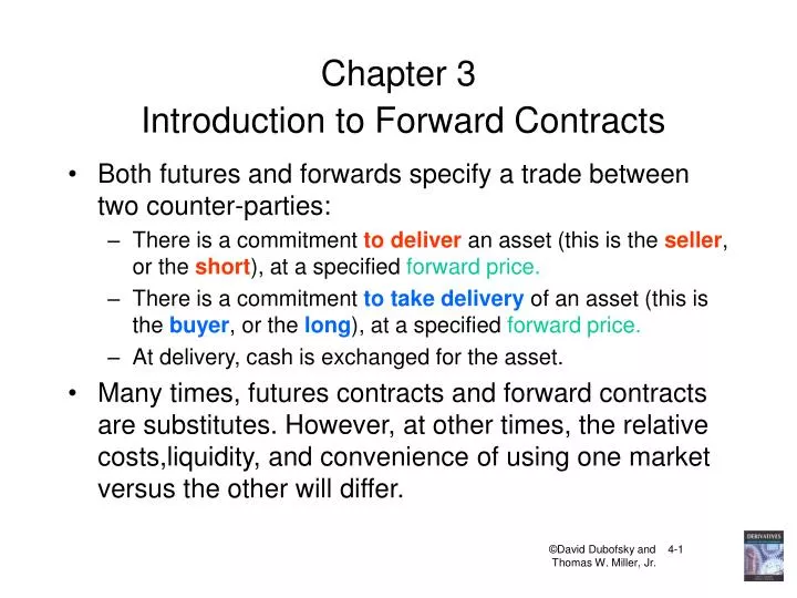 PPT Chapter 3 Introduction to Forward Contracts PowerPoint