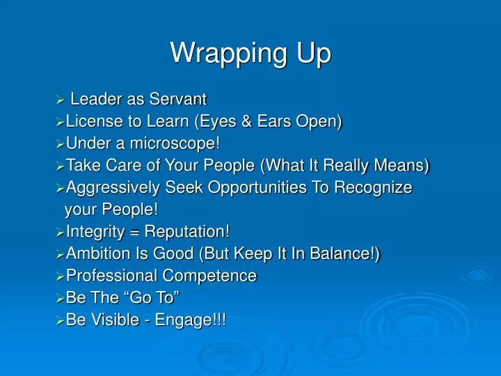 what is wrap up presentation