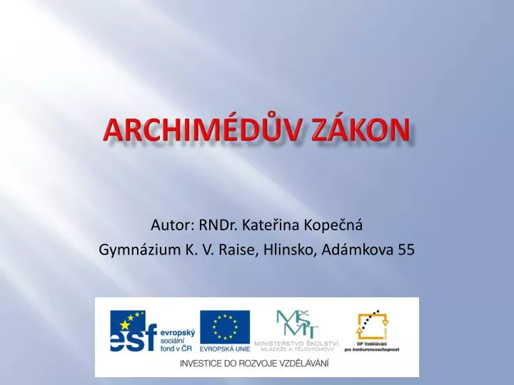 PPT - ARCHIMÉDŮV ZÁKON PowerPoint Presentation, free download - ID:4688783