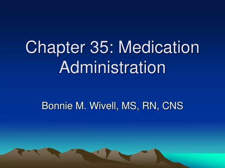 chapter 35 medication administration n.