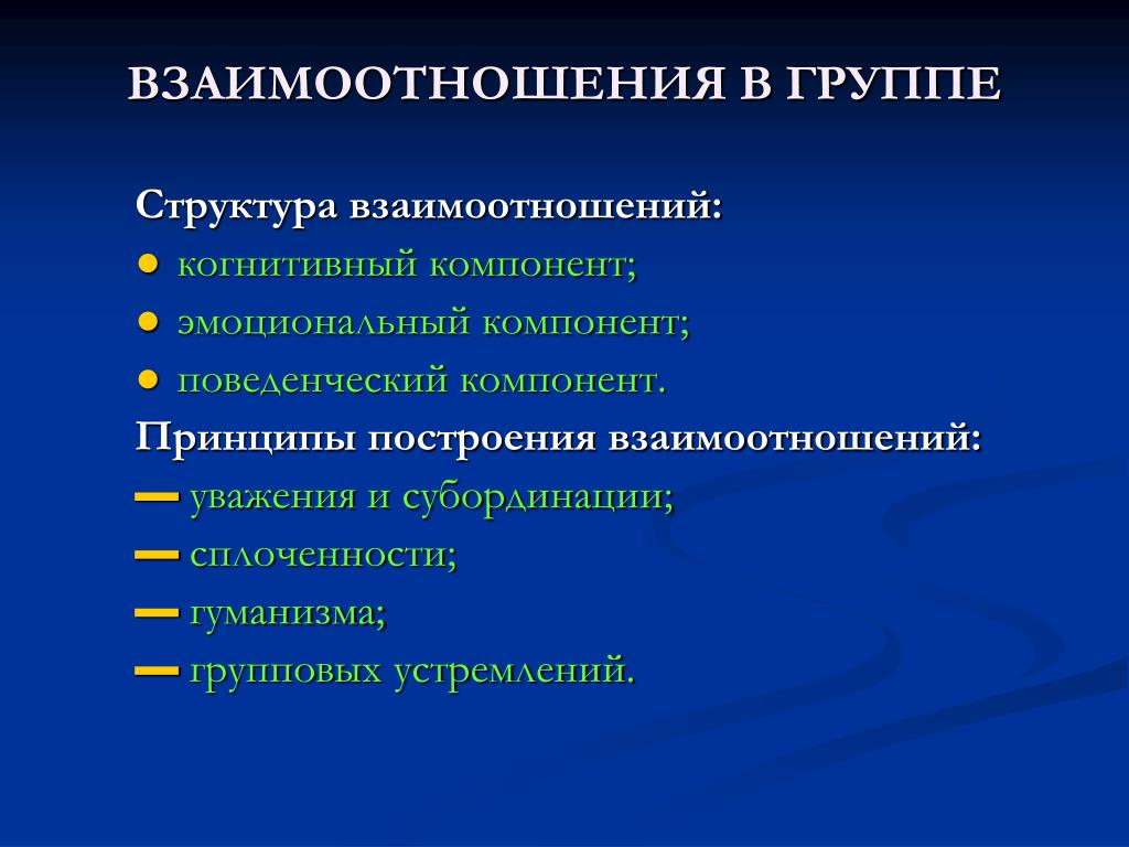 Структура взаимоотношений. Структурные взаимоотношения. Значение взаимодействий в структуре. Компоненты структуры взаимодействия.