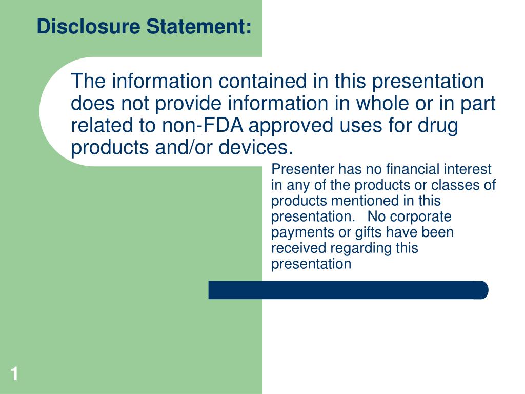 disclosure statement example for presentation