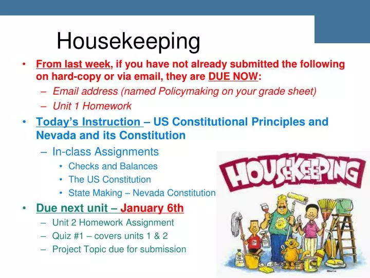 presentation housekeeping slide