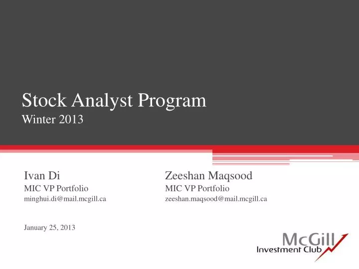 stock analyst program winter 2013 n.