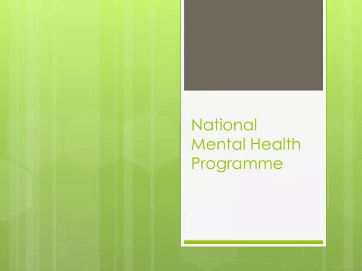 national mental health programme n.