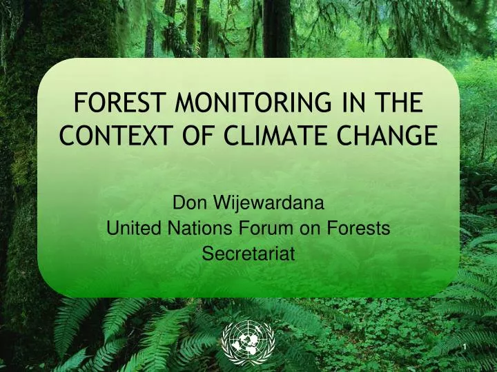 forest monitoring in the context of climate change n.