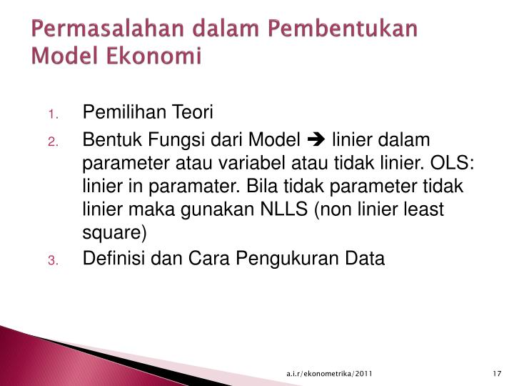 PPT Konsep Dasar Ekonometrika PowerPoint Presentation 