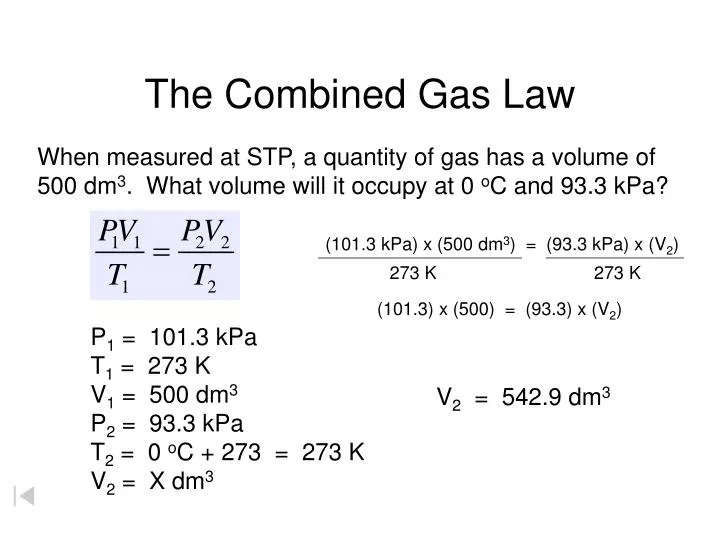 PPT The Combined Gas Law PowerPoint Presentation, free download ID