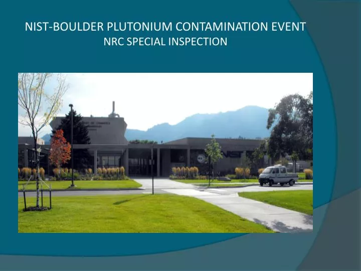nist boulder plutonium contamination event nrc special inspection n.