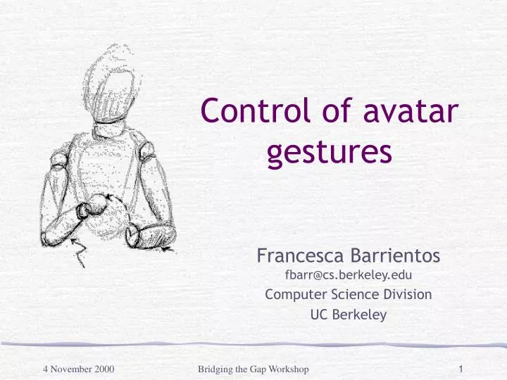 control of avatar gestures n.