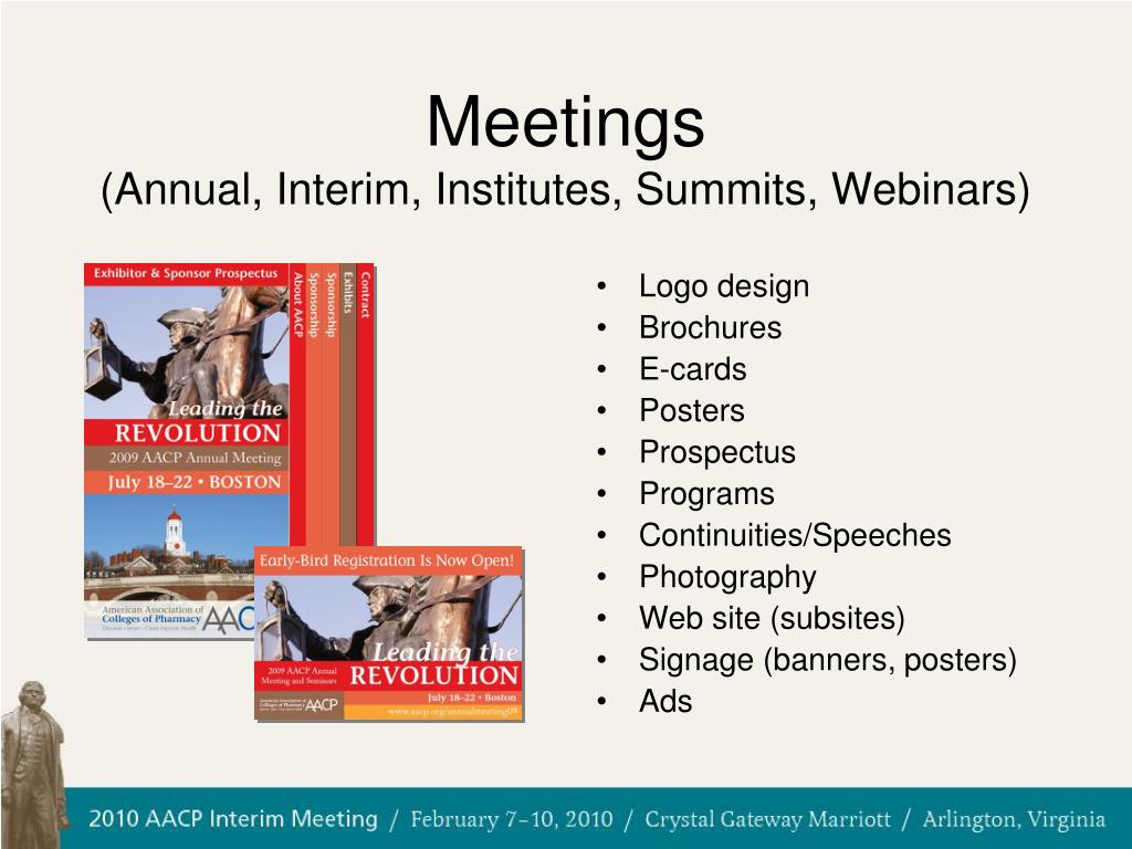 PPT AACP Communications Programs, Products and Services PowerPoint