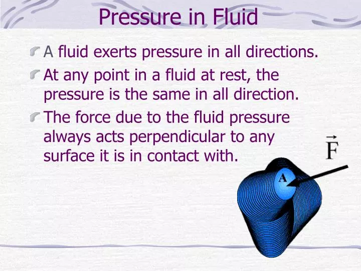 pressure in fluid n.