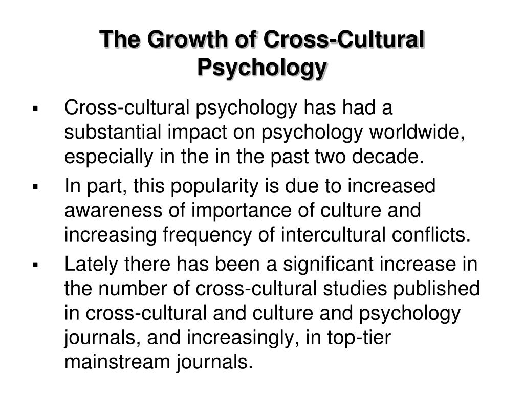 cross cultural psychology assignment