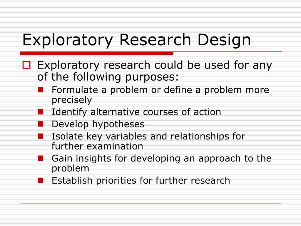 what is exploratory research design example