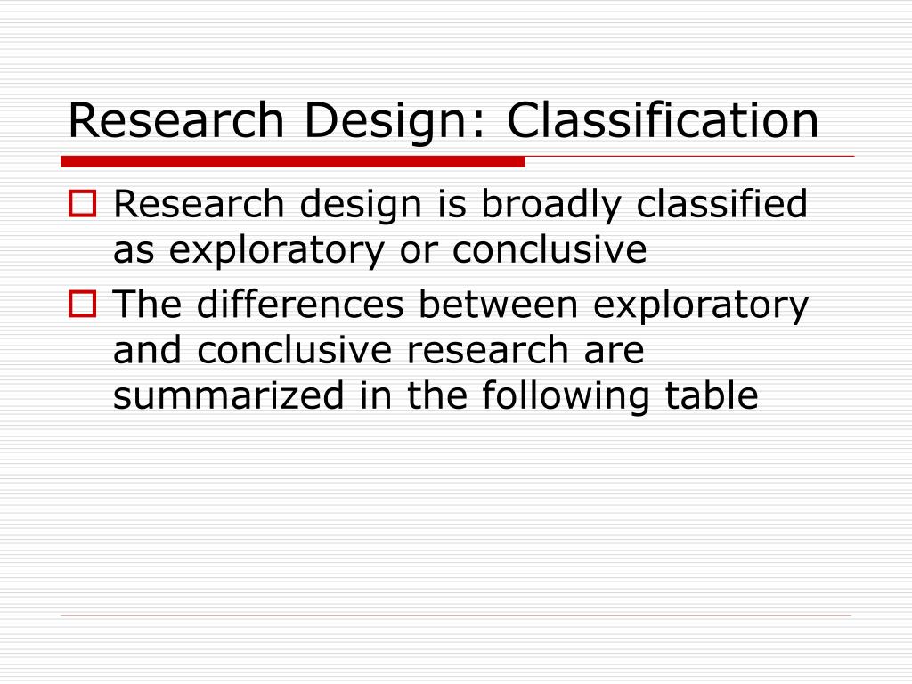 research design classification ppt