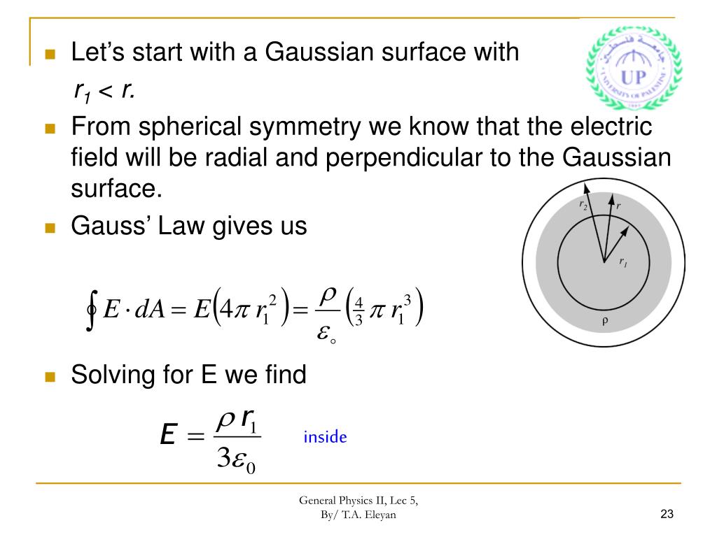 PPT Lecture 5 Electric Flux and Gauss ’ s Law PowerPoint Presentation