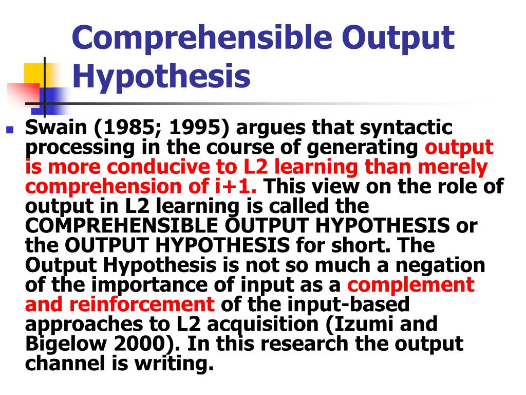 comprehensible output hypothesis pdf