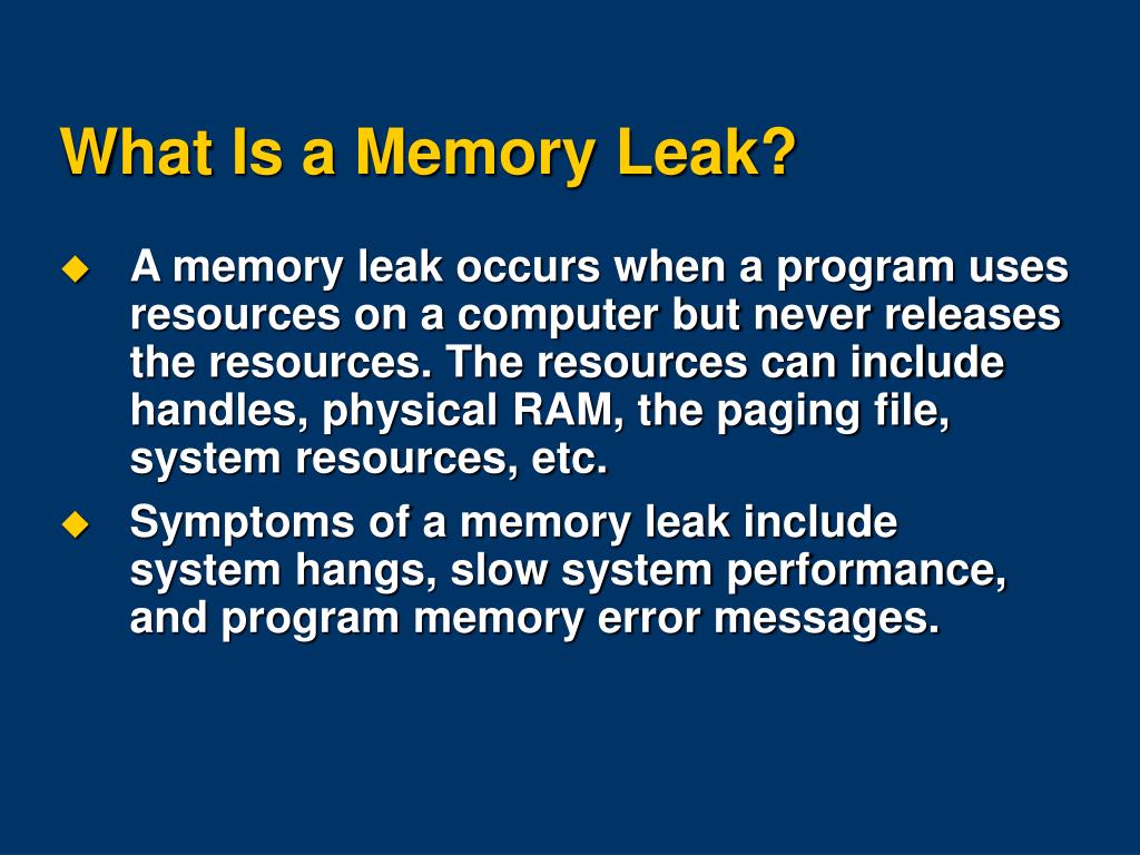 PPT How To Detect A Memory Leak By Using System Performance Monitor 