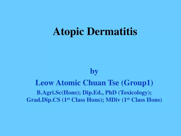 atopic dermatitis n.