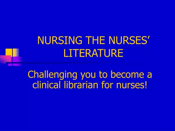 sources of nursing literature