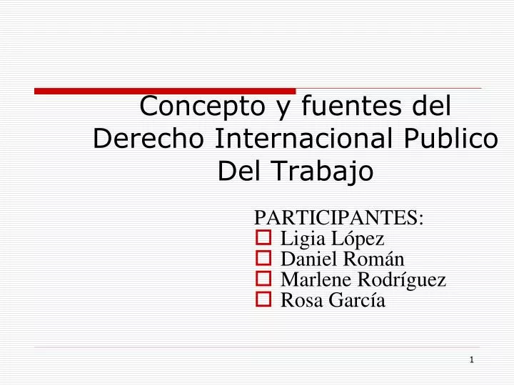 PPT Concepto y fuentes del Derecho Internacional Publico