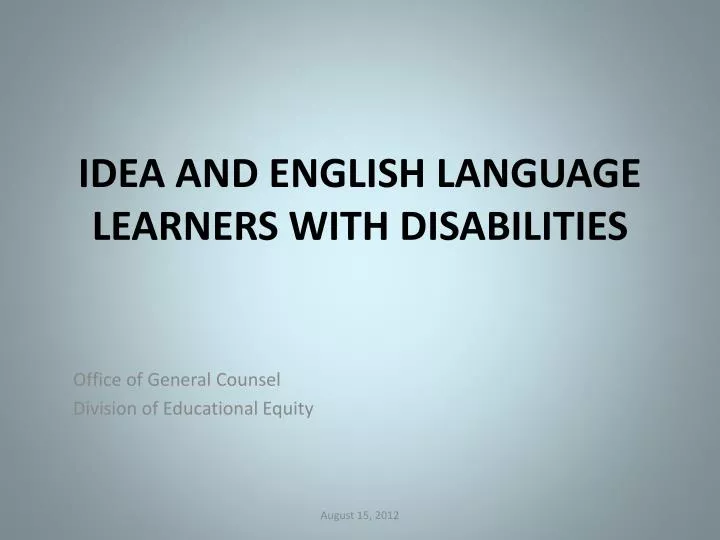idea and english language learners with disabilities n.