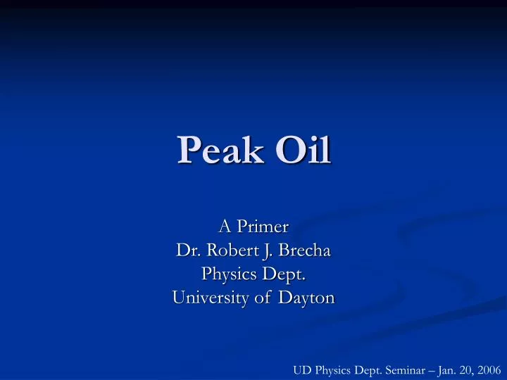 peak oil n.