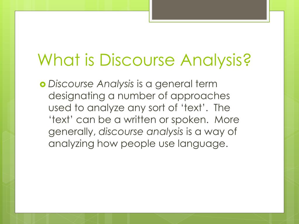 literature review of discourse analysis