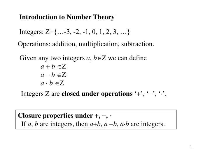 PPT - Introduction to Number Theory PowerPoint Presentation, free ...