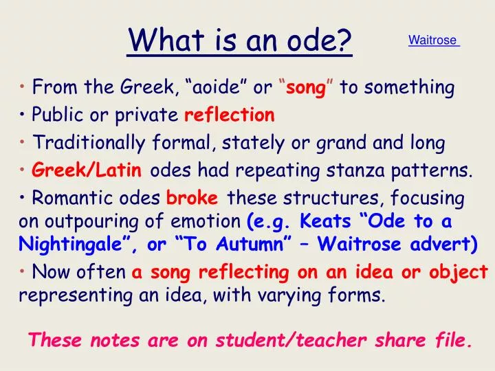 PPT What Is An Ode PowerPoint Presentation Free Download ID 4712880