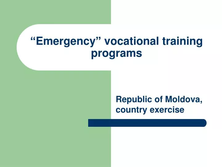 emergency vocational training programs n.