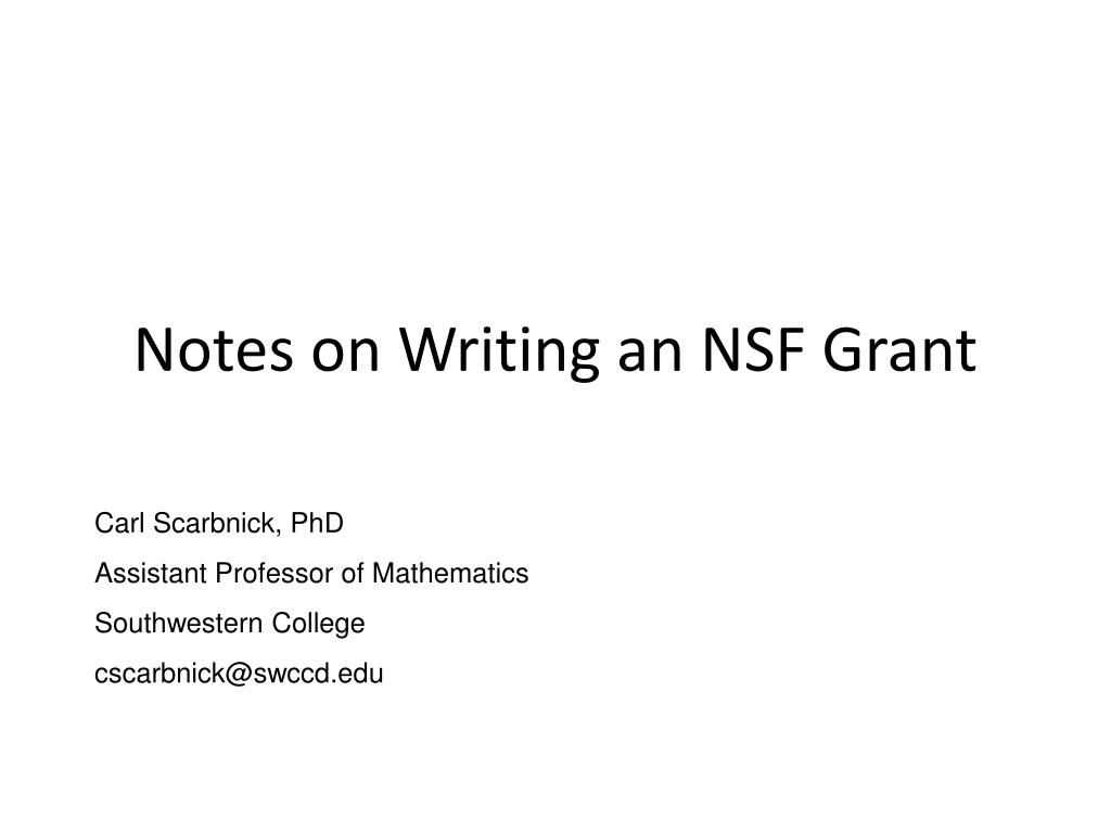 PPT - Notes on Writing an NSF Grant PowerPoint Presentation, free