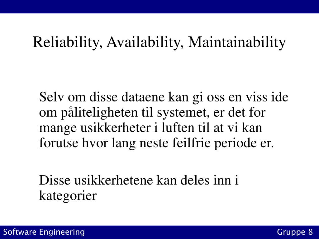 PPT - Reliability, Availability And Maintainability PowerPoint ...