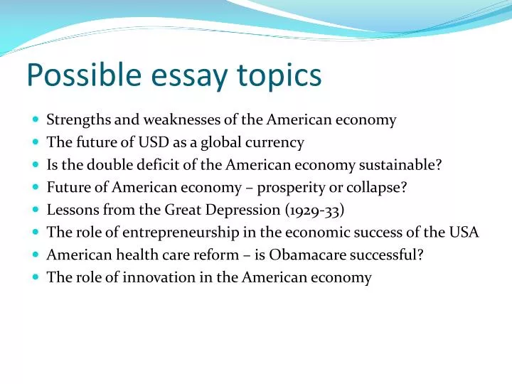 Health economics essay topics