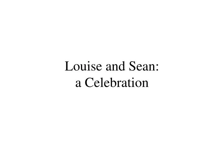 louise and sean a celebration n.